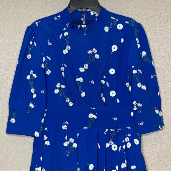 Wayward Fancies eShakti Dress Blue Floral Midi Size S 6 - Picture 2 of 11
